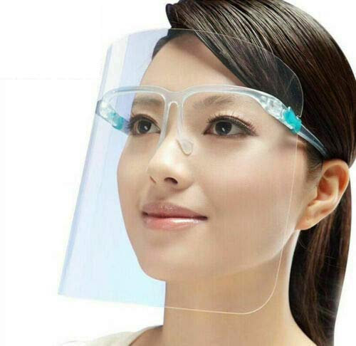 YNR Components Safety Face Shield Full Protection Wide Visor Resistant Spitting Anti-Fog Lens Lightweight Adjustable Transparent Face Shield Unisex (10 Pcs)