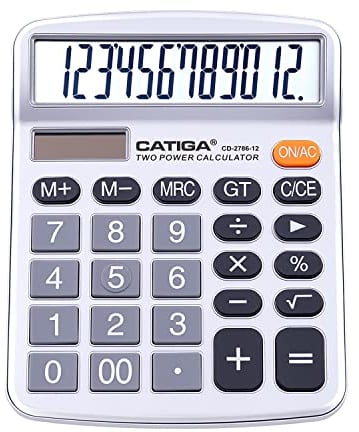 CD-2786 Tischrechner, 12 Ziffern, mit großem LCD-Display und empfindlicher Taste, doppelte Solar- und Batterieleistung, Standardfunktion für Büro, Haus, Schule, CD-2786