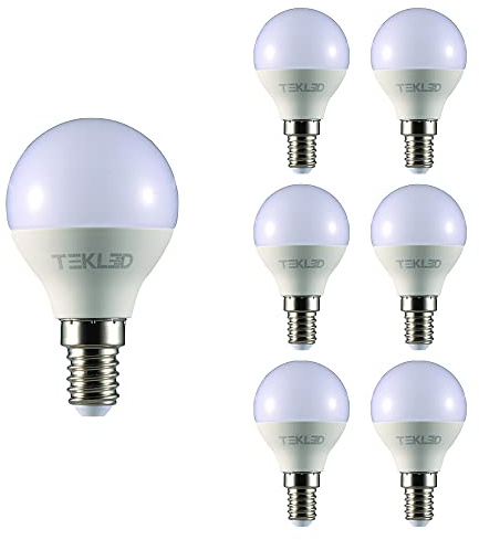 TEKLED® P45 Golf Ball LED Bulbs | E14 Small Edison Screw | Energy Saving 6W Light Bulb 50W Incandescent Bulb Equivalent | 2700K 560LM NONDIMMABLE | 6-Pack | Warm White