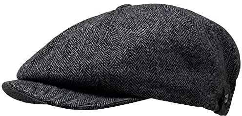WEROR Herren Schiebermütze Flatcap Cap Mütze Fischgrät WEROR-322.1 (54-55, Grau)