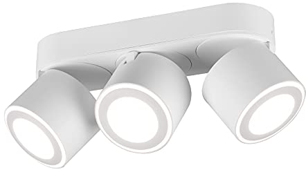 Trio Leuchten LED Deckeneinbau u. Aufbauleuchte Taurus 652910331, Metall Weiß matt, inkl. 3x 3.5 Watt + 3x 1.5 Watt LED