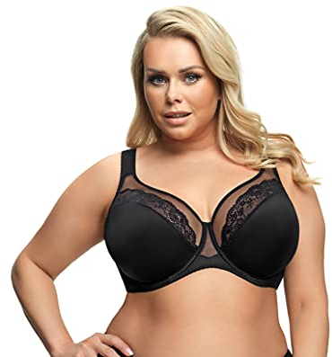 Selente My Secret K441 Reggiseno Donna a Coppa Morbida Curvy/Taglie Forti Coppe D-K con Salva bucato Incluso, Nero, IT 6F (EU 95F)