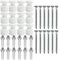 OASHISU 12 piezas Aisladores de porcelana para instalación con cable trenzado textil, aisladores para cables trenzados, aislante de porcelana, blanco brillante, Ø18 mm, aisladores de cerámica vintage