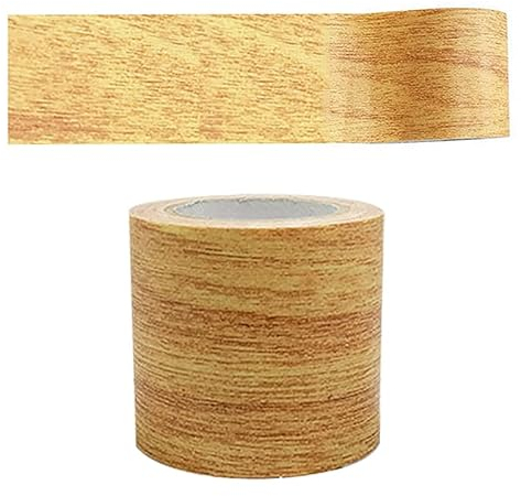 Nastro adesivo per riparazioni, larghezza 57 mm, 4,57 m nastro adesivo effetto legno, nastro adesivo per riparazioni effetto legno, bordo per carta da parati effetto legno per riparazione graffi (A)