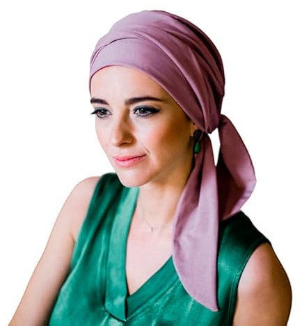 CAREBELL Smooth - Turban-Kappe aus Bambus für Chemotherapie oder Alopezie (Rosa Palo)
