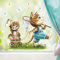 Wandtattoo Loft Fensterbilder Frühling Katze und Schmetterlingen Motiv – A4 Bogen, Wiederverwendbar – Frühlingsdeko Fenster, Frühlingsbild Fenster, Fensterdeko Frühling, Fensterfolie Frühling