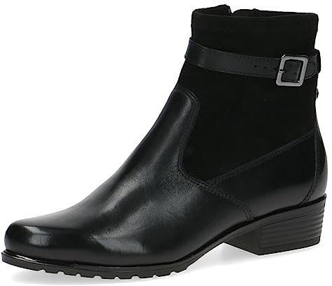 CAPRICE Damen Stiefeletten mit Absatz mit Schnalle Kleiner Absatz, Schwarz (Black Nappa Co), 38.5 EU