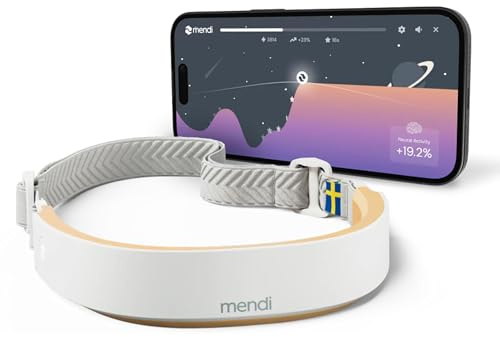 Mendi Neurofeedback Headband & App for Focus, Stress Management, and Cognitive Support - At-Home Brain Training System with Real-Time Monitoring