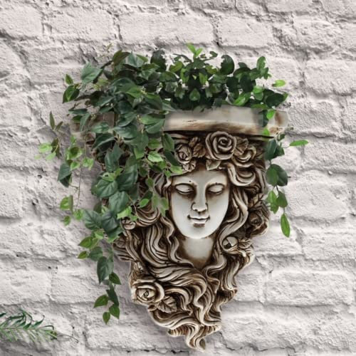 Quirky Boutique Face Wall Planter, Wall Mounted Head Planter, Unusual Face Plant Pots, Face Vase,Succulent Cactus Planter, Suitable for Indoor and Outdoor use