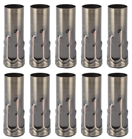 Cyrank 10pcs E14 Bougie Tube métallique, Douille Lampe Accessoires d'éclairage Lustre pièces de Rechange Lustre Abat - Jour Ampoule Douille 25x80mm E14 Douille (Laiton)