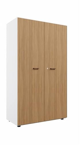 FBasic Armadio contenitore medio - con Ante - Noce/Bianco - H. 158,3