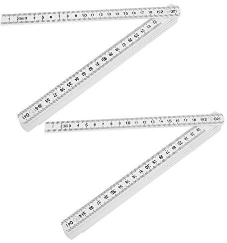 Zollstock 2 Meter, Gliedermaßstab, Klapplineale, 2 Stück, Klappbare Zimmermannslatte, leichtes kompaktes Messwerkzeug für Holzarbeiten, für Unterwassermessungen, Verlegen von Fliesen und Holzböden