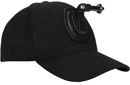 Baseball Caps Hat with Action Camera Holder Mount Bracket, compatible with GOPRO, for insta360 GO 2, One X2, for insta360 One R, for DJI Action 2 and Other Action Cameras