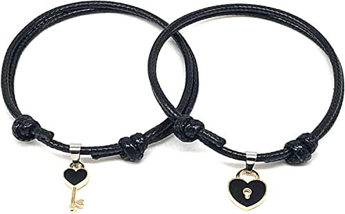 Bracelets Men Women 1 Pair Couple Bracelet Chic Adjustable Resin Key Heart Lock Chain Bangle For Dating Pulsera Gife For Man Women