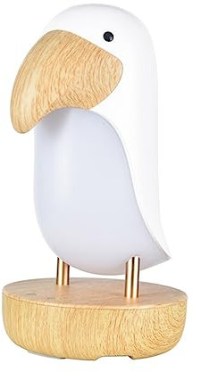 Milisten Music Speaker Night Light Night Light Bird Flashing Ambient and Girls Night Lamp Portable Rechargeable White