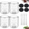 Tazas de Café, 4x200ml Taza Doble Pared Cristal, Juego de Tazas de Café de Cristal Incluye 4 Cucharas, Vasos Café Cristal Doble Pared de Borosilicato para Té Café Leche Latte Macchiato