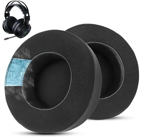 Wzsipod Cuscinetti in gel refrigerante per Razer Nari Series, massimo comfort, pelle proteica e vestiti durevoli, facili da installare, cuscinetti in memory foam, colore nero