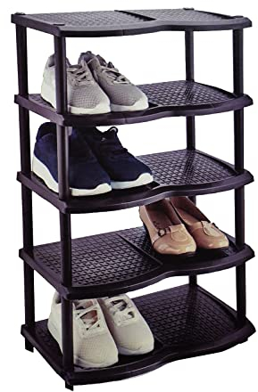 Michelino Schuhregal mit 5 Ebenen schwarz