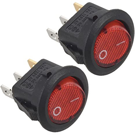 reamhome 2X Kippschalter Zweipolig Ein AUS Rot 3 Pin 20mm