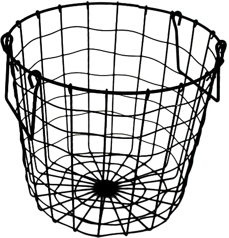 HOMSFOU Small Metal Storage Basket with Handles Wire Basket for Clothes and Sundries Compact Mesh Organizer for Bedroom Bathroom and Home Use