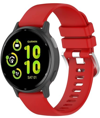 Ersatzarmband Kompatibel mit Garmin Venu 3S Armband, Weiches Uhrenarmband Sports Watch Armbänder für Damen Herren (Rot)