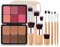 Joyeee Contouring Blush Palette, 6 Farben Blush + 6 Farben Concealer, Cream Foundation Contouring Palette mit 11-stück Make-up Pinsel Set, Langanhaltende, Mischbare, Vollständige Deckkraft