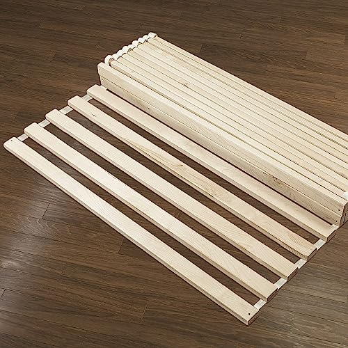 Hansales Rollrost 64 x 200 cm - 350 kg 25 Leisten - Hochwertiger Extra starker Lattenrost aus FSC® Birken Vollholz - Passt Wohnwagen Wohnmobil