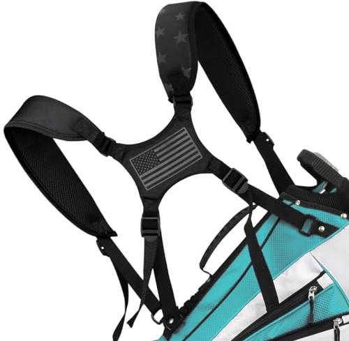 BAIRBRE Golftaschengurte Ersatz G0lf verstellbare wasserdichte Star Golftasche Rucksack Riemen Doppel-Schulterriemen Golftasche Tragegurt für Taylormade Callaway und mehr, Schwarz, 10.39 x 5.79 x 3.35