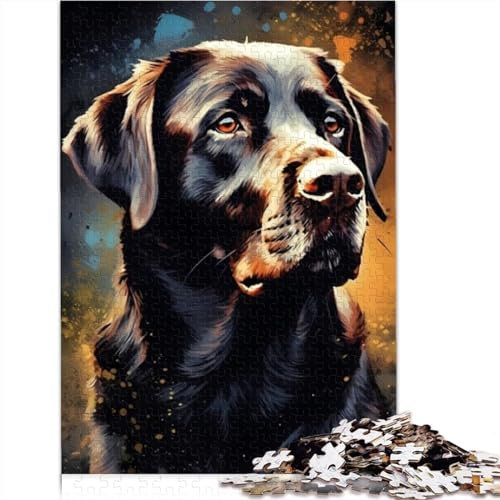 CELFER Labrador-Hund Holzpuzzle 1000 Teile für Erwachsene und Kinder ab 8 Jahren, 75x50cm, 1kg, 1 Set, 1000 Puzzleteile, 1kg, 1000g