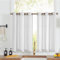 Vangao Sheer Scheibengardinen mit Ösen Transparent Bistrogadine Landhaus Modern Voile Küchenvorhang Gestreift Küchengardinen Paarig für Badezimmer Klein Fenster Dekor 90x90cm(BxH) Weiß 2er Set