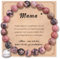 Johiux Muttertag Geschenk für Mama Naturstein Perlen Armband mit Herz Anhänger,Mama Geschenk Perlenarmband Damen Armband Muttertagsgeschenk Geburtstagsgeschenk Weihnachtsgeschenke für Mutter.