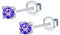 MOOFUN 4MM Zirkonia Ohrstecker Lila Damen Ohrringe Stecker 925 Silber Ohrring Erstohrstecker Ohrschmuck für Mama Freundin Mädchen Oma Schwester Frauen Geschenk Geburtstagsgeschenk