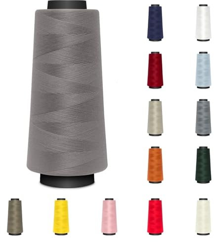 Nähmit - Overlockgarn Nähgarn 1500 Meter - 100% Polyester Garn für Overlock Coverlock & Coverstich Nähmaschinen - Fadenstärke 40/2 (120er) (A16-578-mausgrau)