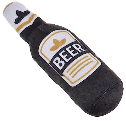 Quietschendes Hundespielzeug - Zigarette Bierflasche Plüsch, Interaktives Kauspielzeug für Klein, Mittel, Groß Hunde (Schwarz)