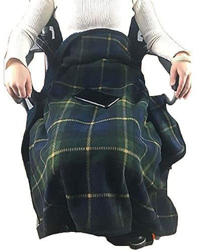 LJPZYOY Wheelchair Warm Flannel Blankets With Buttons - Doublelayer Extra Shawl For Lap, Bed, Sofa & Office - Plus Velvet Thickened