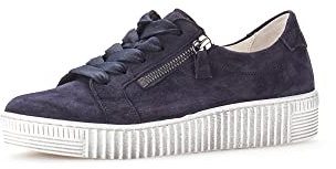 Gabor Damen Low-Top Sneaker, Frauen Halbschuhe,schnürschuhe,schnürer,straßenschuhe,Strassenschuhe,Sportschuhe,Atlantik (Weiss),44.5 EU / 10 UK