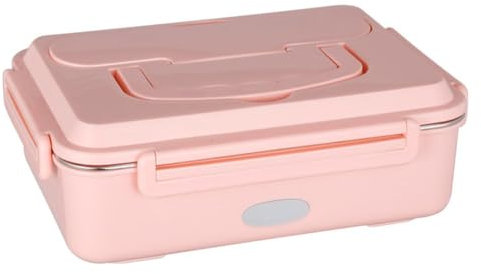 GZKDKZB Lunch Box Elettrico Senza Acqua per Auto in Acciaio Inossidabile, riscaldatore Portatile per Alimenti, Lunch Box riscaldato con Spina, Adatto per Auto, Esterno e Ufficio (Rosa 2 sc