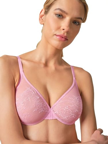 Gossard Glossies Lace Non Padded Moulded Sheer Bra Sweet Lilac 36E