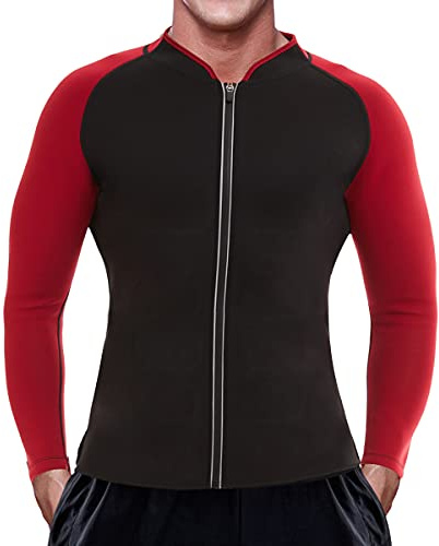 DownLTL Canotta Dimagrante Uomo Maglia Sauna Sudare Snellente Fascia Addominale Neoprene Fitness Manica Lunga T-Shirt per Sudorazione Sudore Sportivo Dimagrimento Body Shaper
