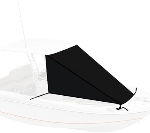 Toldo de Proa Tipo T para Cubierta de Barco, Impermeable, para Días Calurosos y Despejados, para Cubrir Zona de Proa(Black,183x229cm)