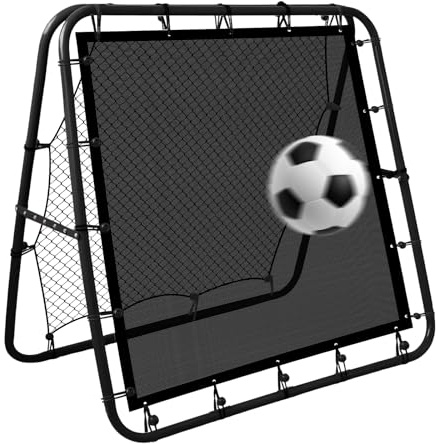 DZAEMOSIIE Rebounder für Fußball 120 x 120 cm, Doppelseitige Rebounder Net Fußball mit Ziel, Verstellbares Trainingsnetz mit 6 Einstellbare Winkel, auch für Handball, Tennis, Volleyball, Baseball