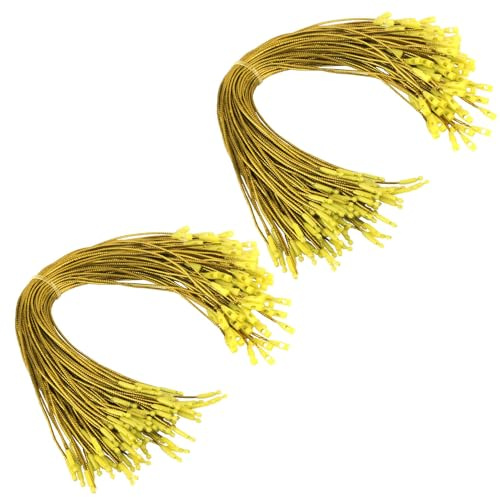 Christmas Tree Ornament Hanger Strings, Gold 200 Pcs, Christmas Ornament String Ribbon Hangers With Snap Hanging Ropes Hooks Cords Locking, Xmas Holiday Tree Decorations