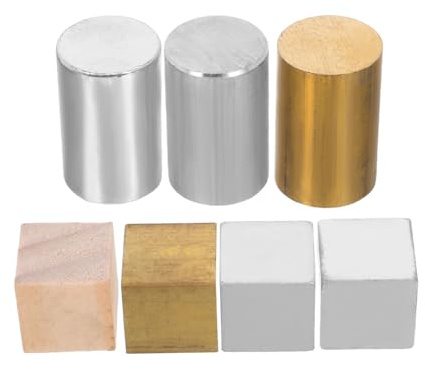 PRETYZOOM 7 Stück Teiliges Dichte Würfel Set mit Kupfer Eisen Aluminium und Kompakt und Leicht für Schule Physikalische Experimente und