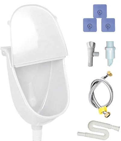 Urinal Mit Deckel, Verstellbar Wand Montiertes Urinal Auslaufsicher Wand Pissoir Urinalbecken Komplettset Garten Urinableiter Für Männer Zuhause Wohnheim