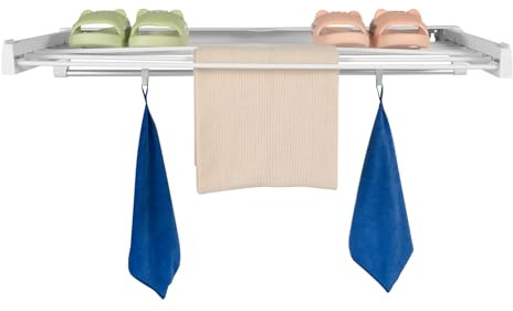 FROPIJ Balkon Wäscheständer Wandmontage & Wäschetrockner Wand Wäscheständer - Klappbarer Hängetrockner aus Aluminium, Platzsparend - Trockenständer für Balkon, Badezimmer