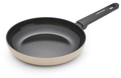 Morphy Richards Frying Pan, Recycled Aluminium, 24cm, Non Stick Ceramic Coating, Soft Touch Handles, Oven Safe Up to 180c, Suitable for All Hobs, Cream, 853254