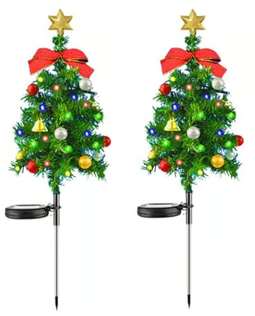 2er-Set Weihnachtsbaumständer für Draußen, Stabile Metall-Erdspieße, 38 cm Länge, Frostsicherer Baumhalter für Garten, Terrasse & Balkon, Einfache Montage, Für natürliche Weihnachtsbäume im Freien