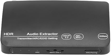 ASHATA 4K 60Hz HDMI 2.0 Audio Converter Extractor - HDMI, Optical, Bluetooth Output, Dolby Atoms/DTS HD, HDR, Dolby Vision Support