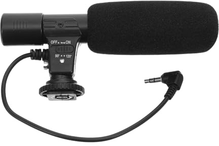 IDEANATEGRATE Black Interview Recording Microphone for Phone Tablet, Abs | Ultra-wide Radio Range, 90/120 Degree Angle for Single or Multiple Voices