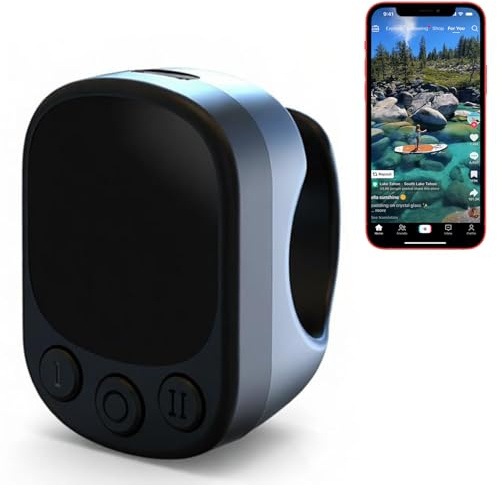 Scrolling Ring for Tiktok,Air Finger Ring Mouse with Touchpad,Portable Handheld Bluetooth5.4 Wireless Scroller Remote Control Page Turner for i-Phone/i-Pad/Android/PC/Camera/Video Recording/Kindle App